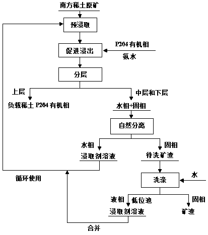 The process of extracting rare earth from southern rare earth ore by p204 extraction