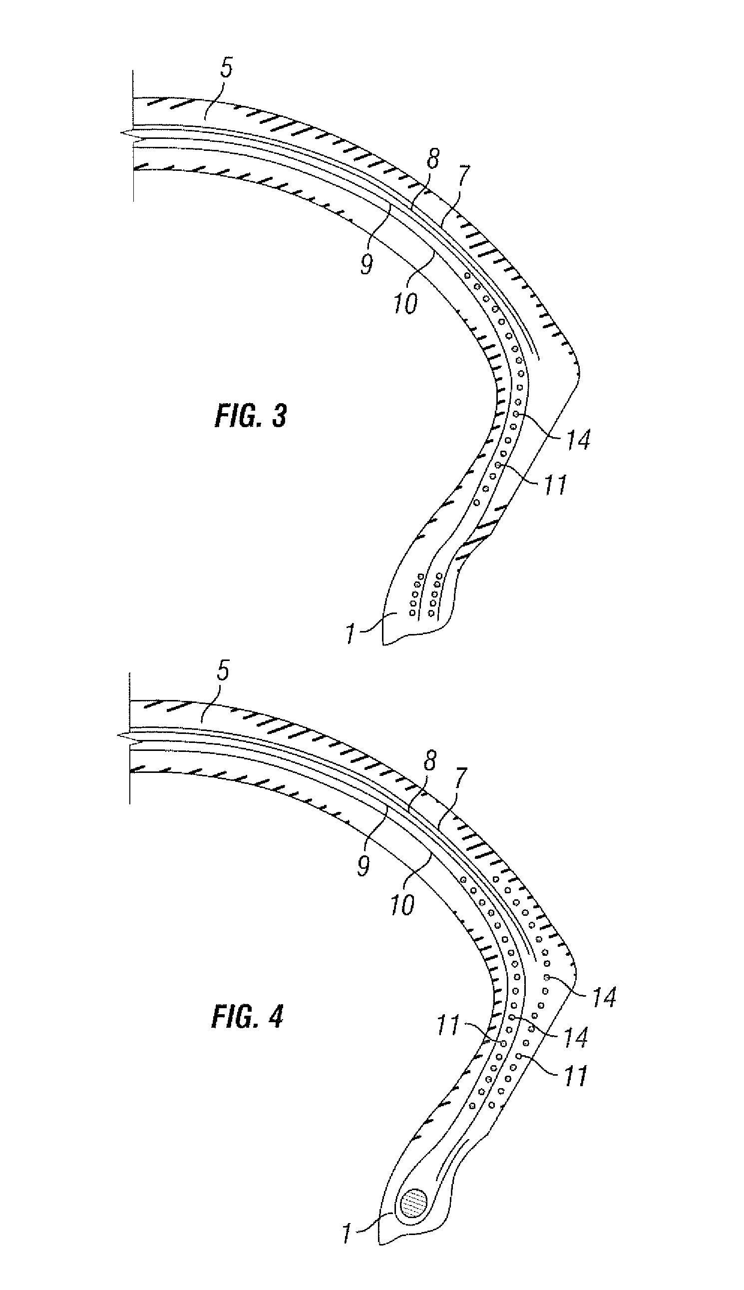 Tire for two-wheeled vehicle comprising an anti-vibration means