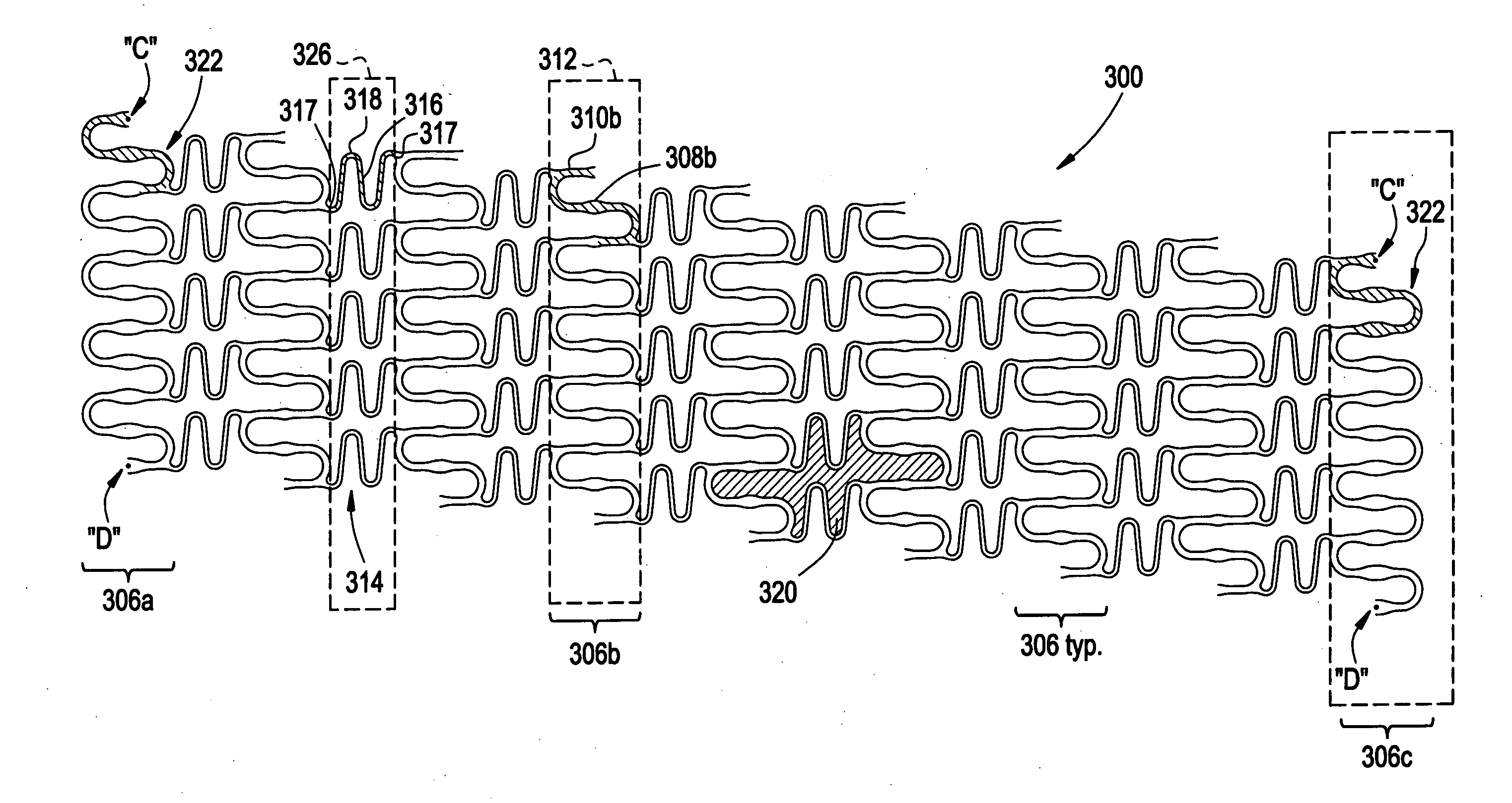 Intraluminal medical device having asymetrical members