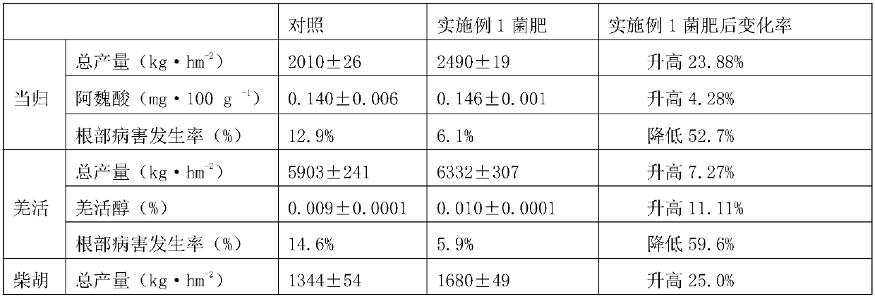 Special mixed bacterial fertilizer for umbelliferae and preparation method thereof