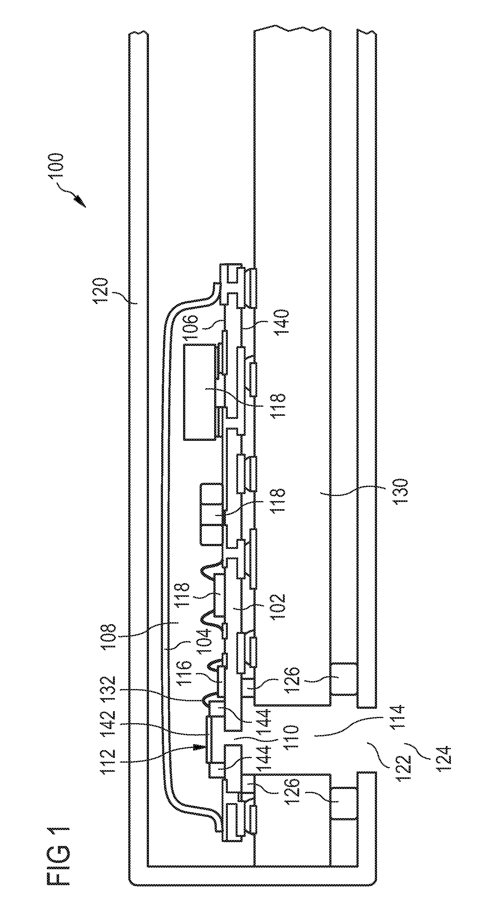 Electronic device with large back volume for electromechanical transducer