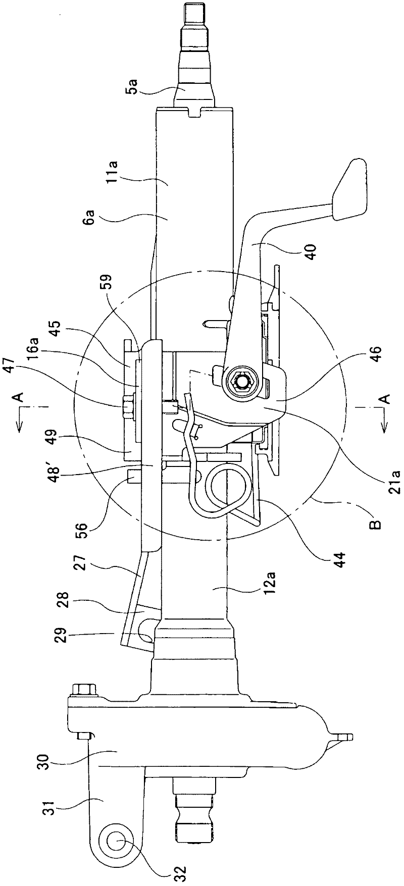 Steering column support device