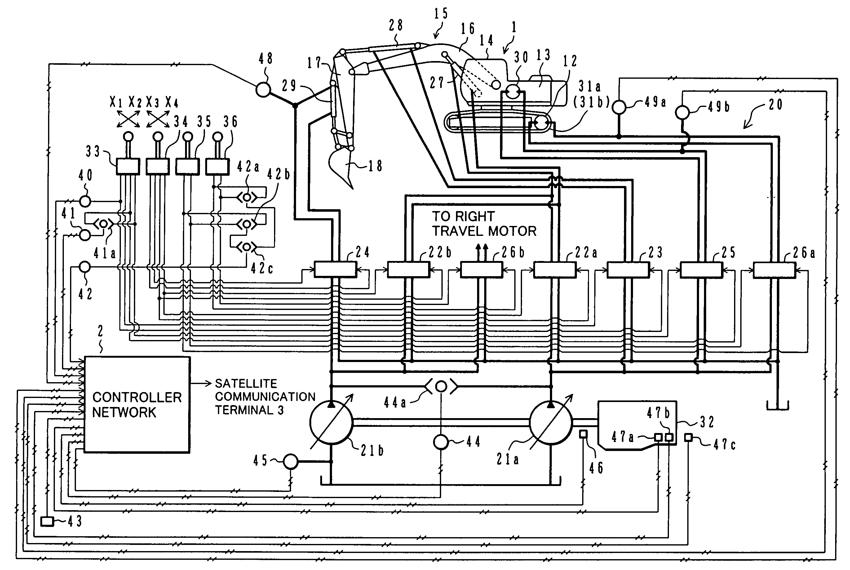 Operation information control device and system for a construction machine