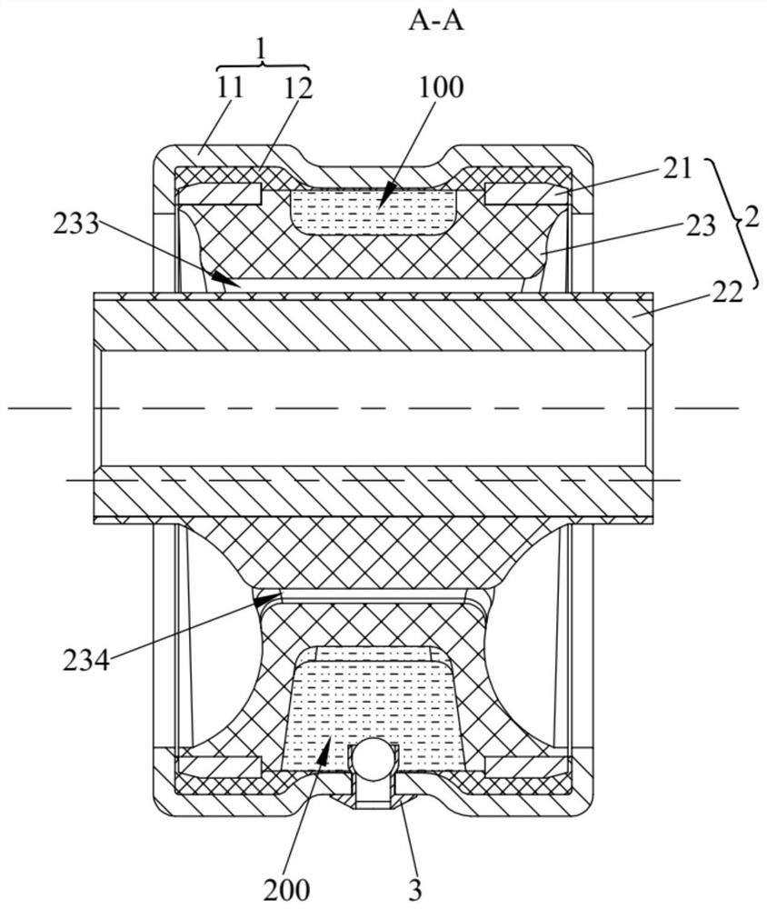 A hydraulic bushing