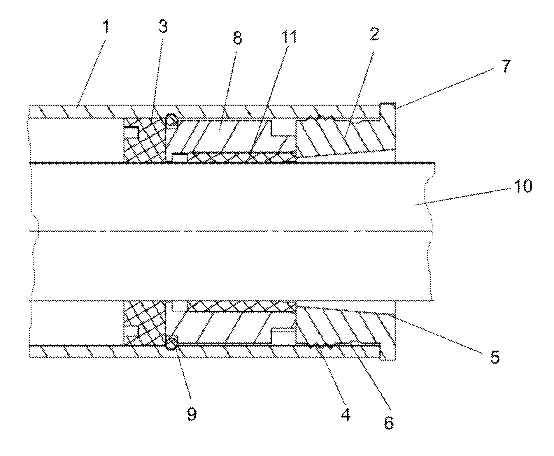 Press-fit connection for a rack housing