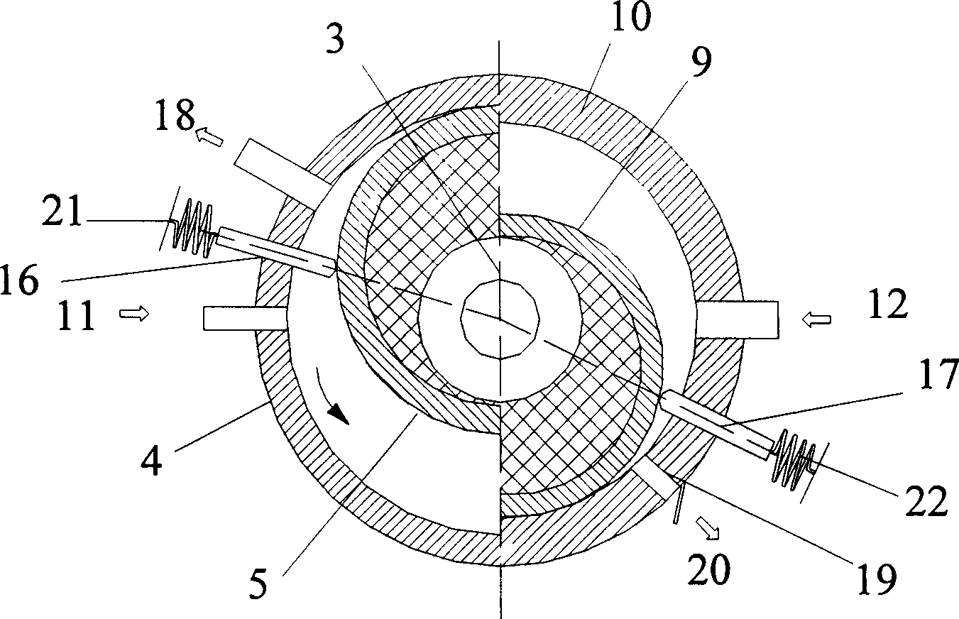 Carbon dioxide transcrisis refrigeration circulation rotor type expansion energy-saving device