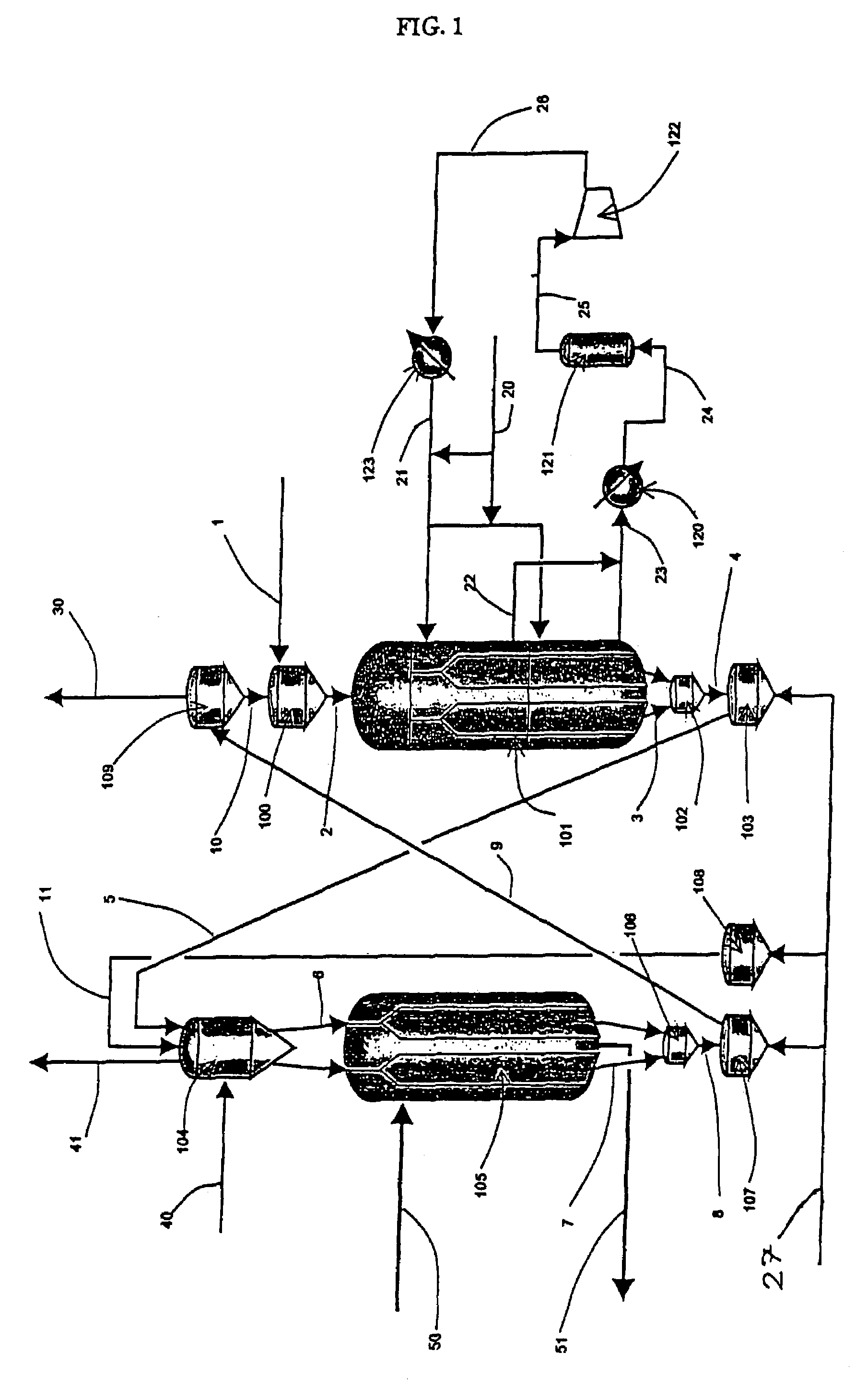 Moving bed process for producing propylene, recycling a fraction of used catalyst