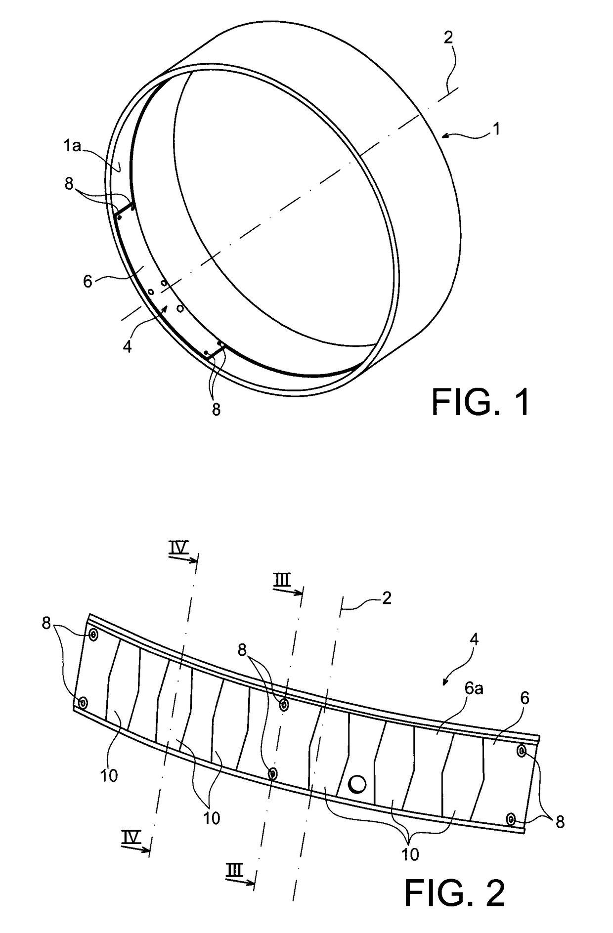 Fluid discharge vibration damping strips for acoustic protection of aircraft turbomachine fan casing