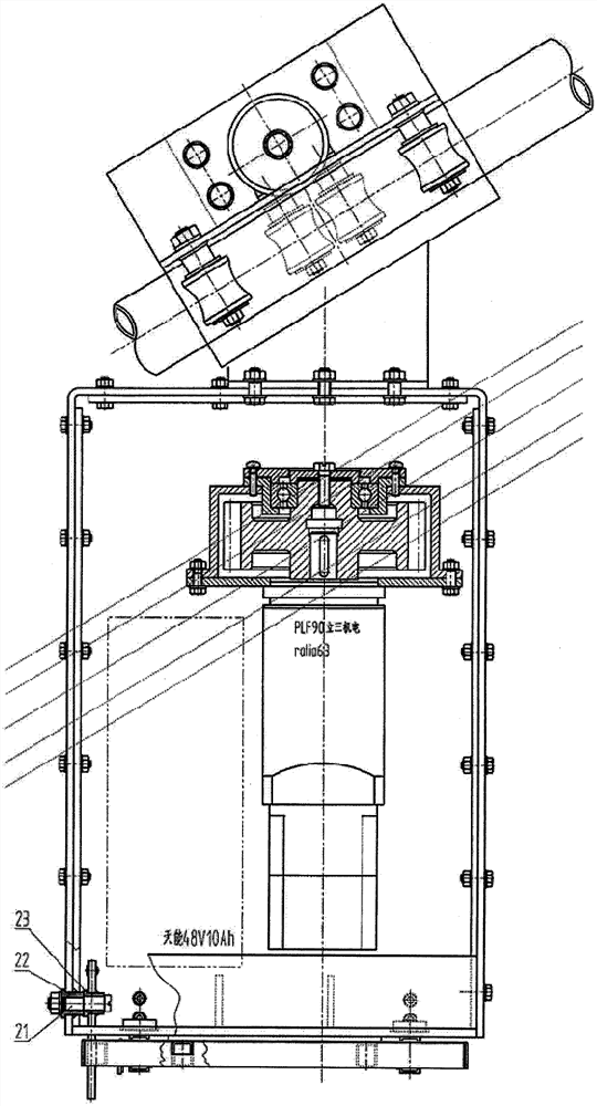 High-rail corridor elevator walking mechanism