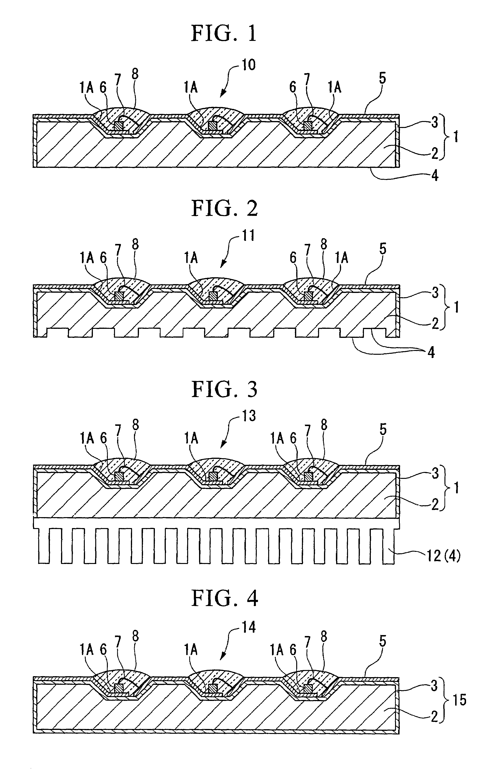 Light-emitting element mounting board, light-emitting element module, lighting device, display device, and traffic signal equipment