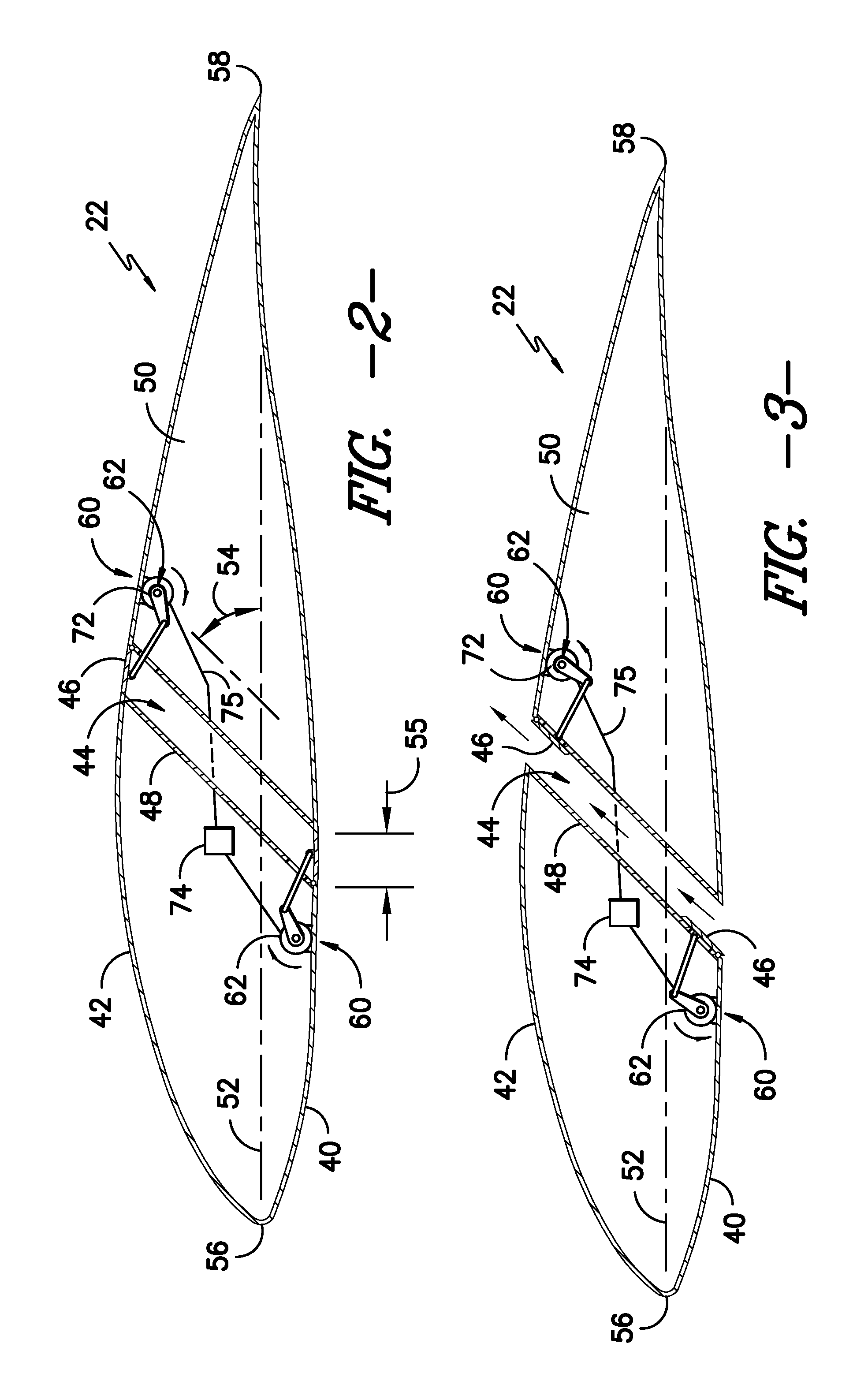 Wind turbine rotor blade with actuatable airfoil passages