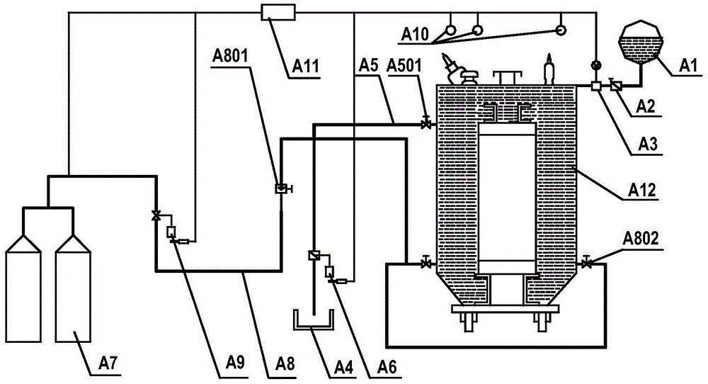 Combined distribution type oil discharge and nitrogen filling fire extinguishing system and fire extinguishing method