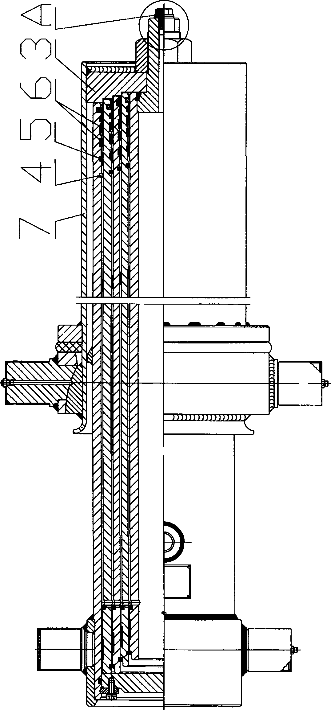 Improved single-action telescopic sleeve hydraulic cylinder