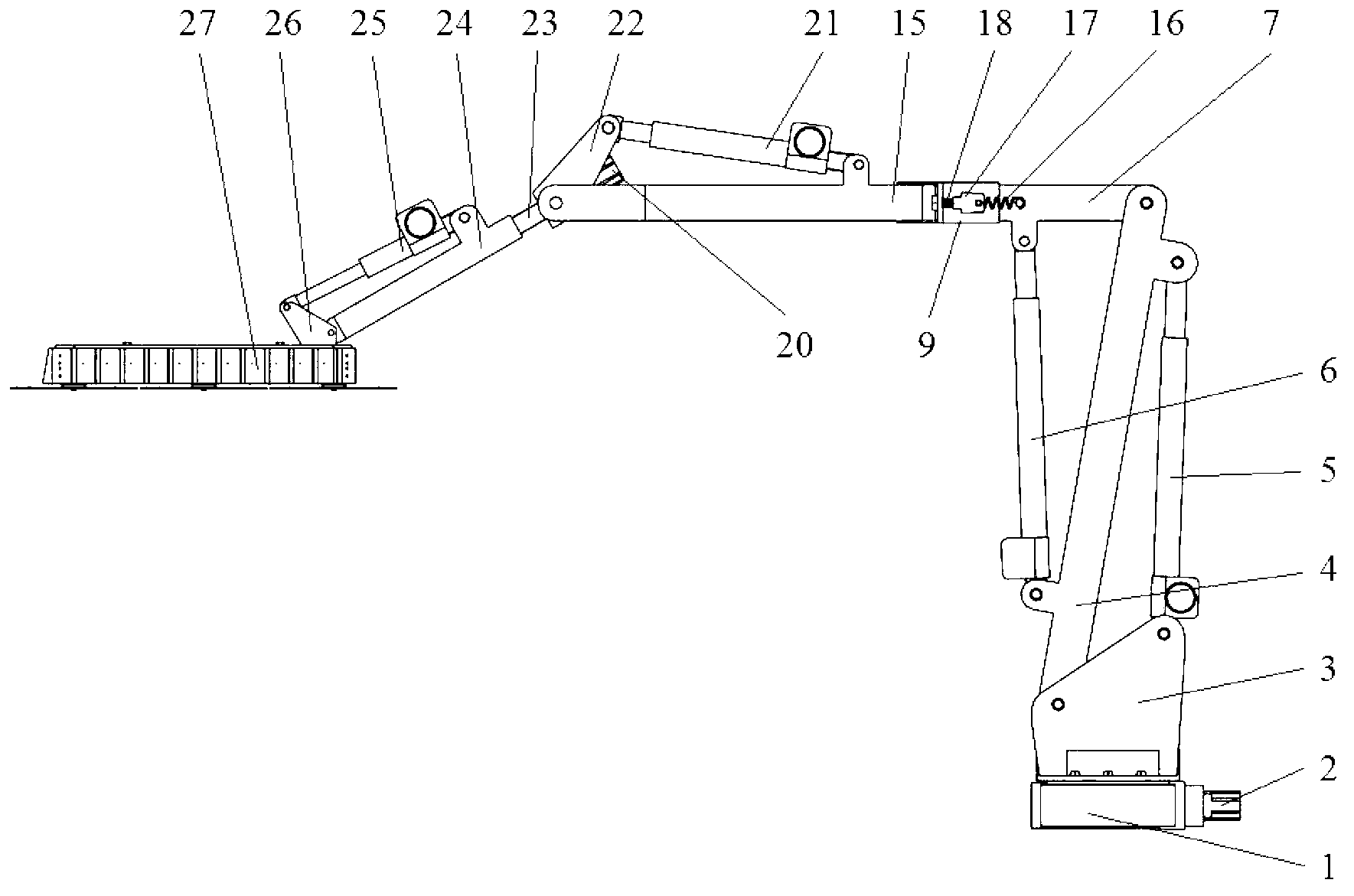 Multifunctional green fence pruning manipulator capable of reconfiguring rapidly