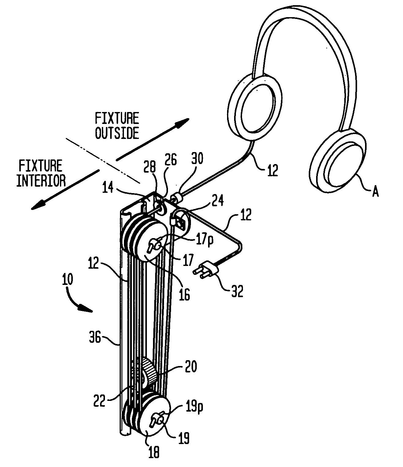 Apparatus for secure display of small electronic devices having an essential signal or power cord