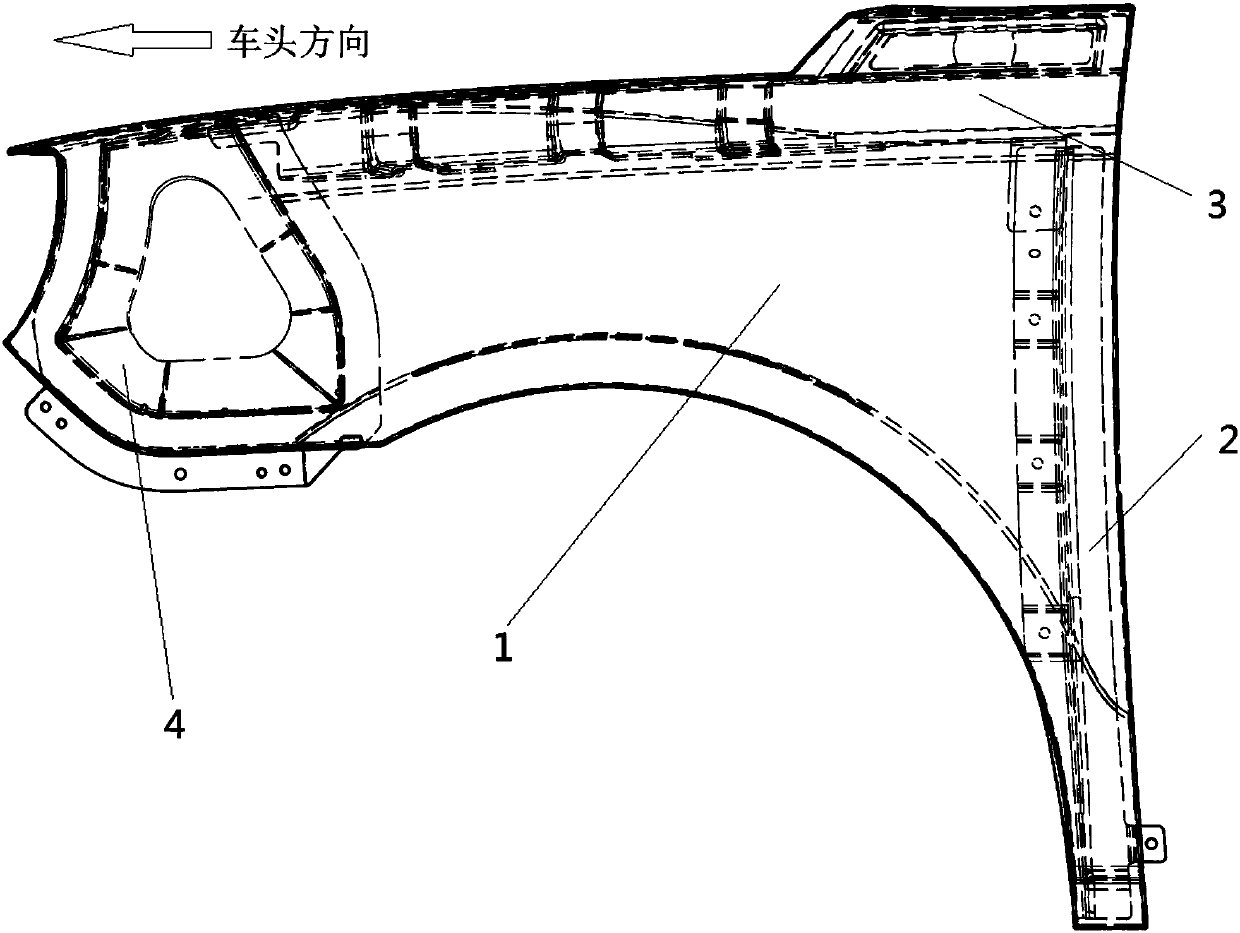 A fender structure for a vehicle and an assembly method thereof