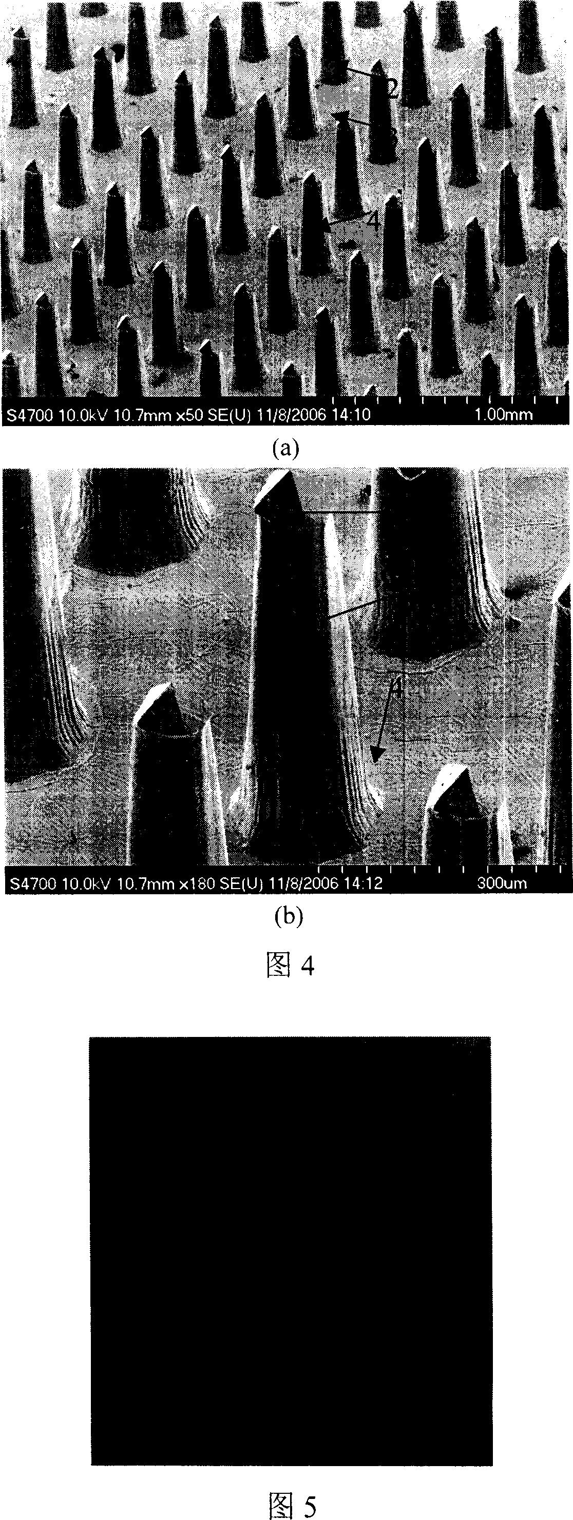 Miniature needle array for medicine transmission and its making process