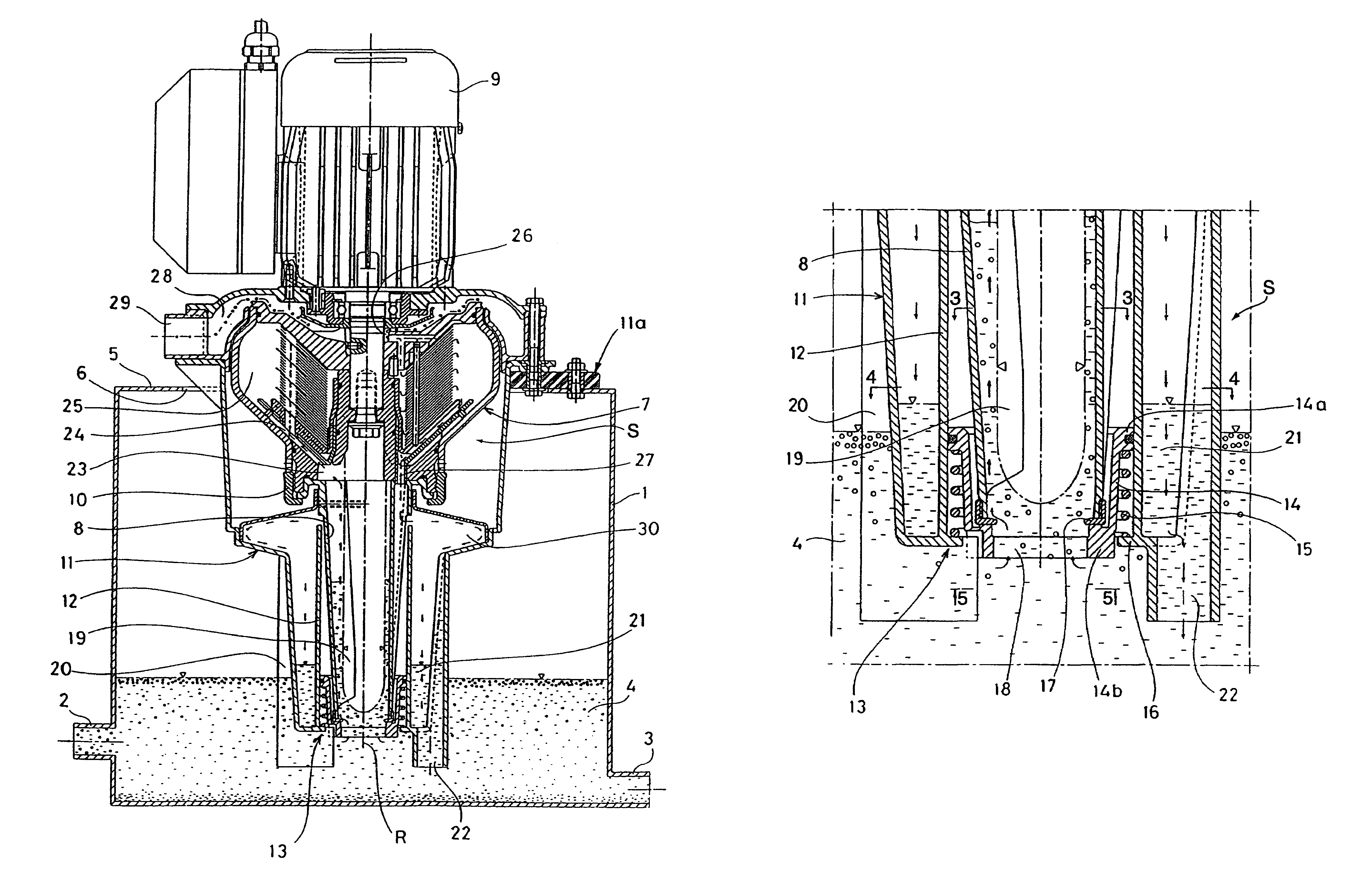 Separation device having a centrifugal rotor