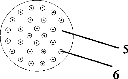 External pressure type hollow fiber film component and using method