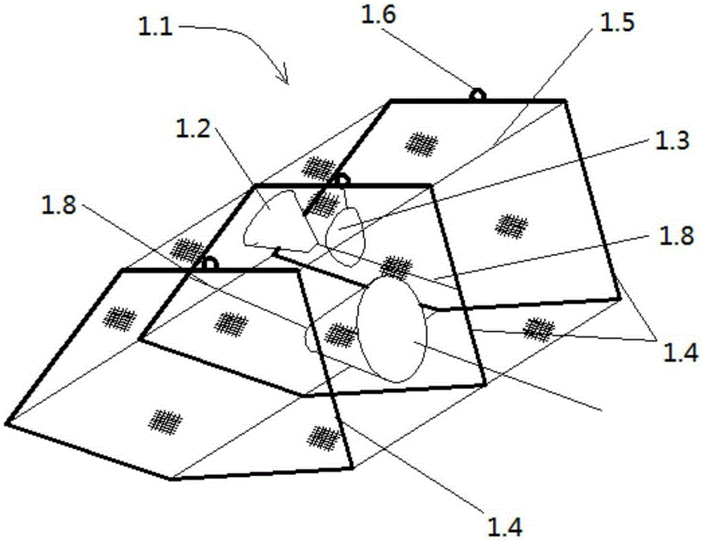 Fishing gear provided with submarine type fishing net