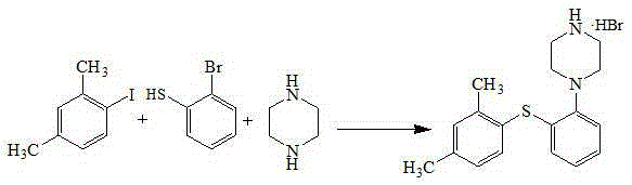 Synthetic method for vortioxetine hydrobromide