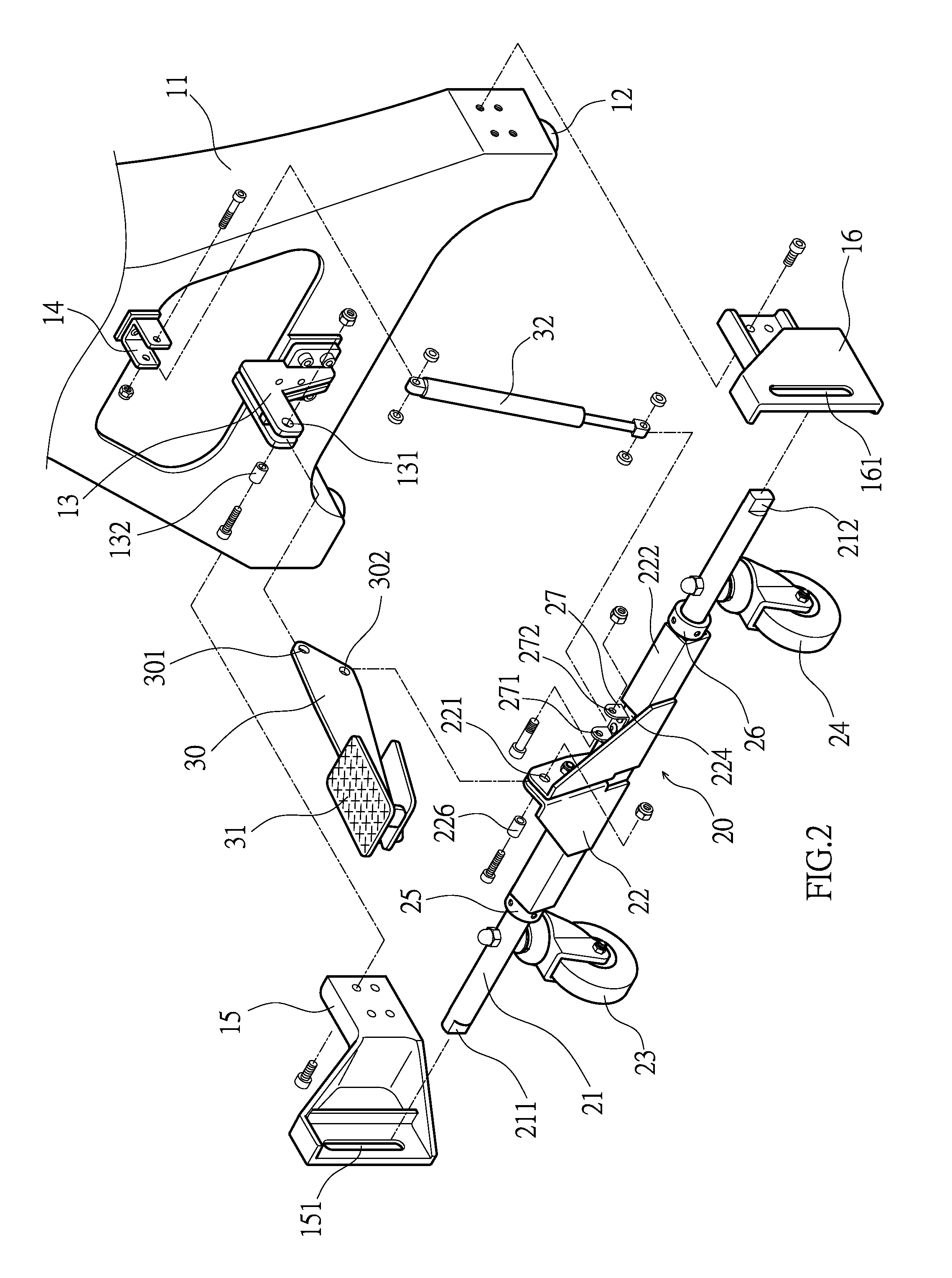 Movement auxiliary device for machine stand