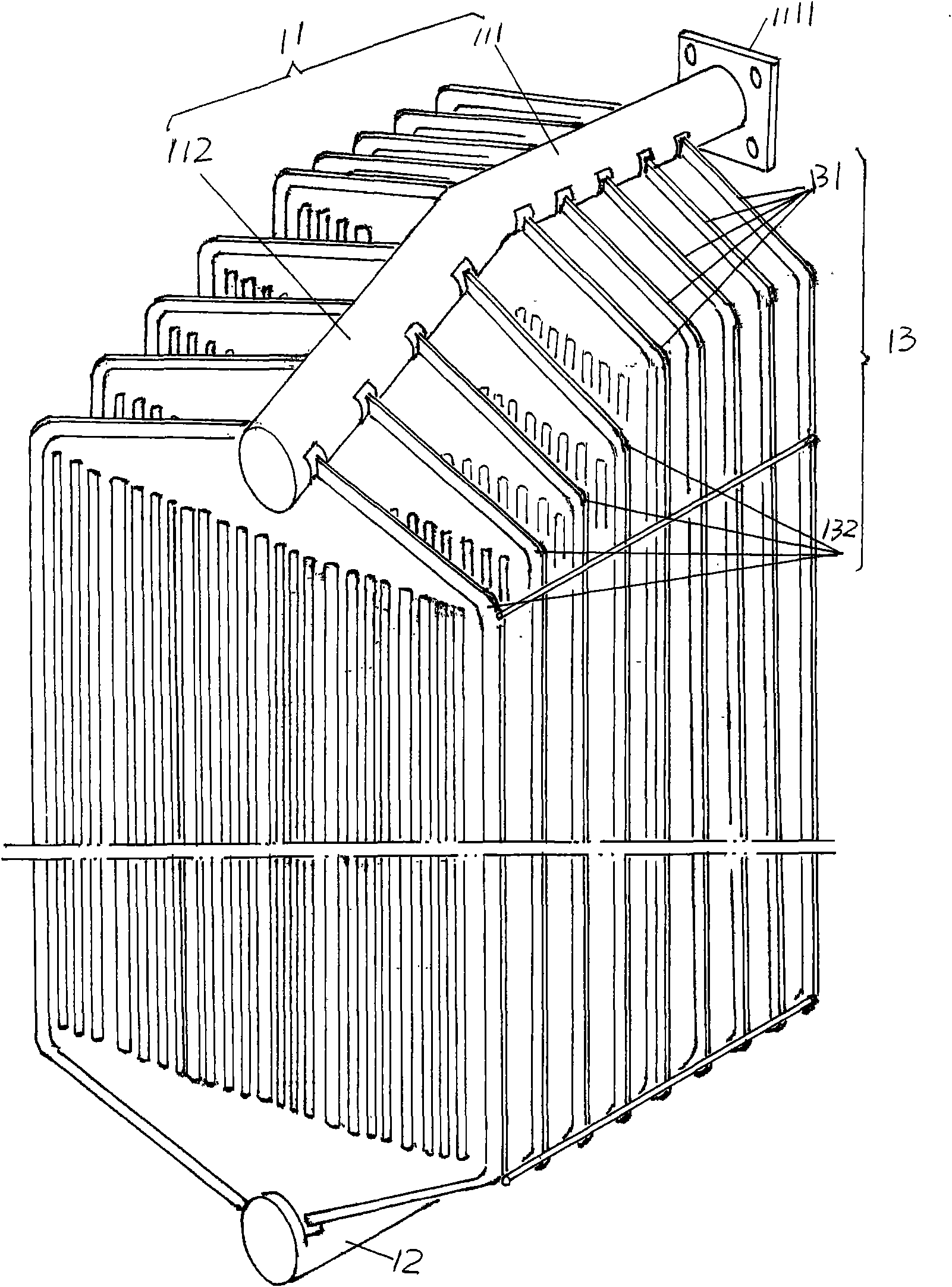 Heavy-calibre oil collection tube radiator for transformer