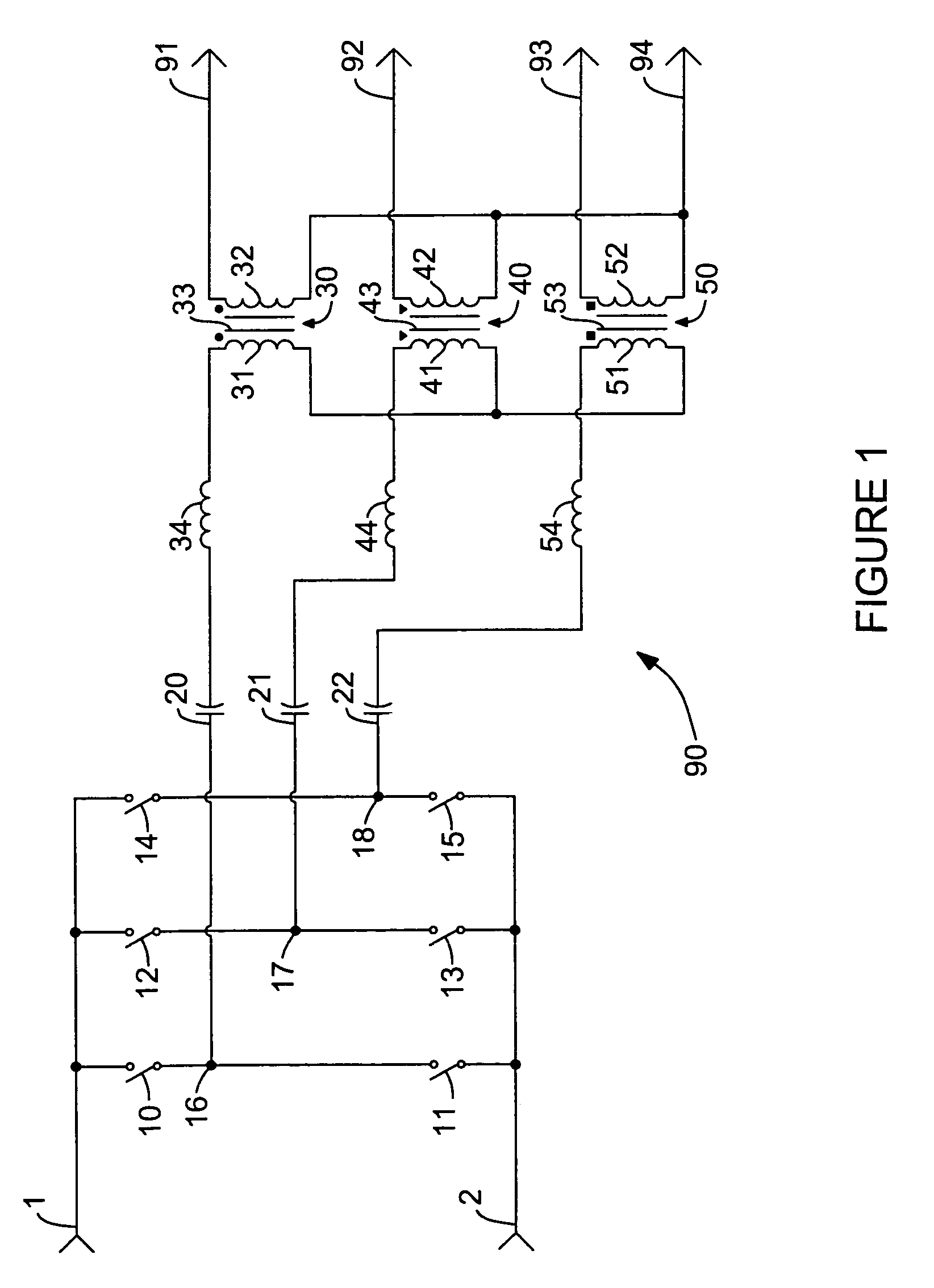 Wide range DC power supply with bypassed multiplier circuits