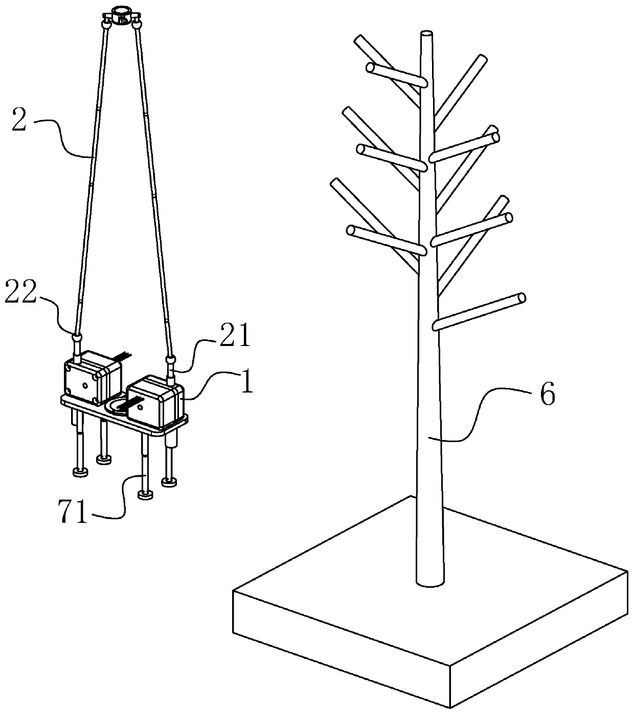 Power generation device capable of utilizing tree