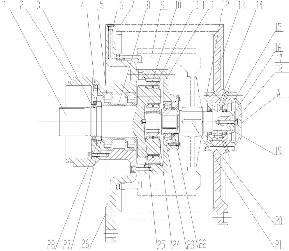 Mining motor built-in traction machine