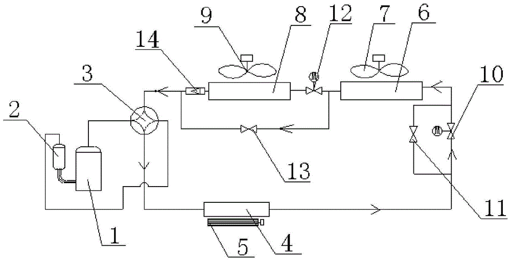 Air conditioning system with continuous heat supply function in defrosting process