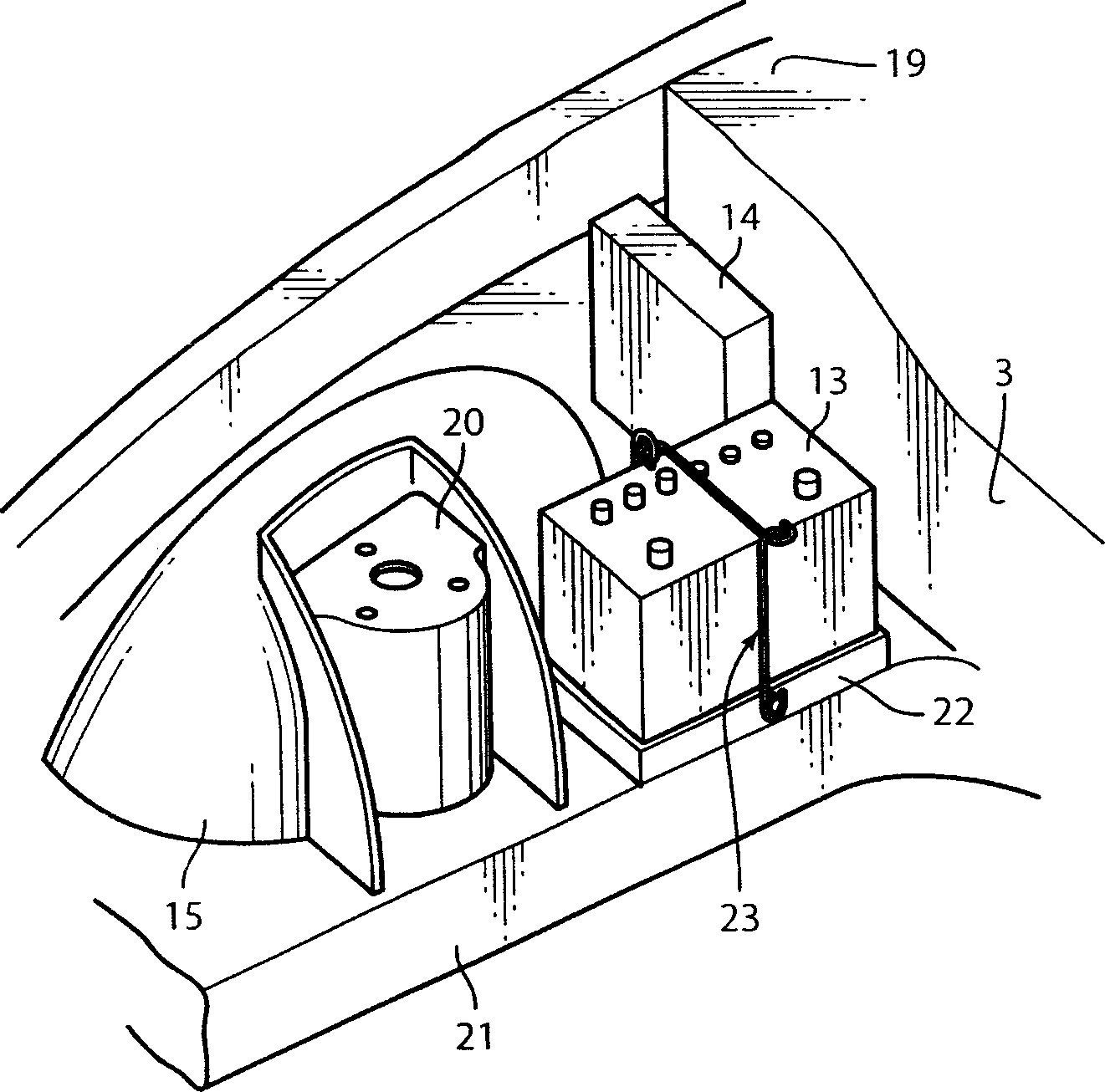 Structure for arrangement of engine-associated vehicle components