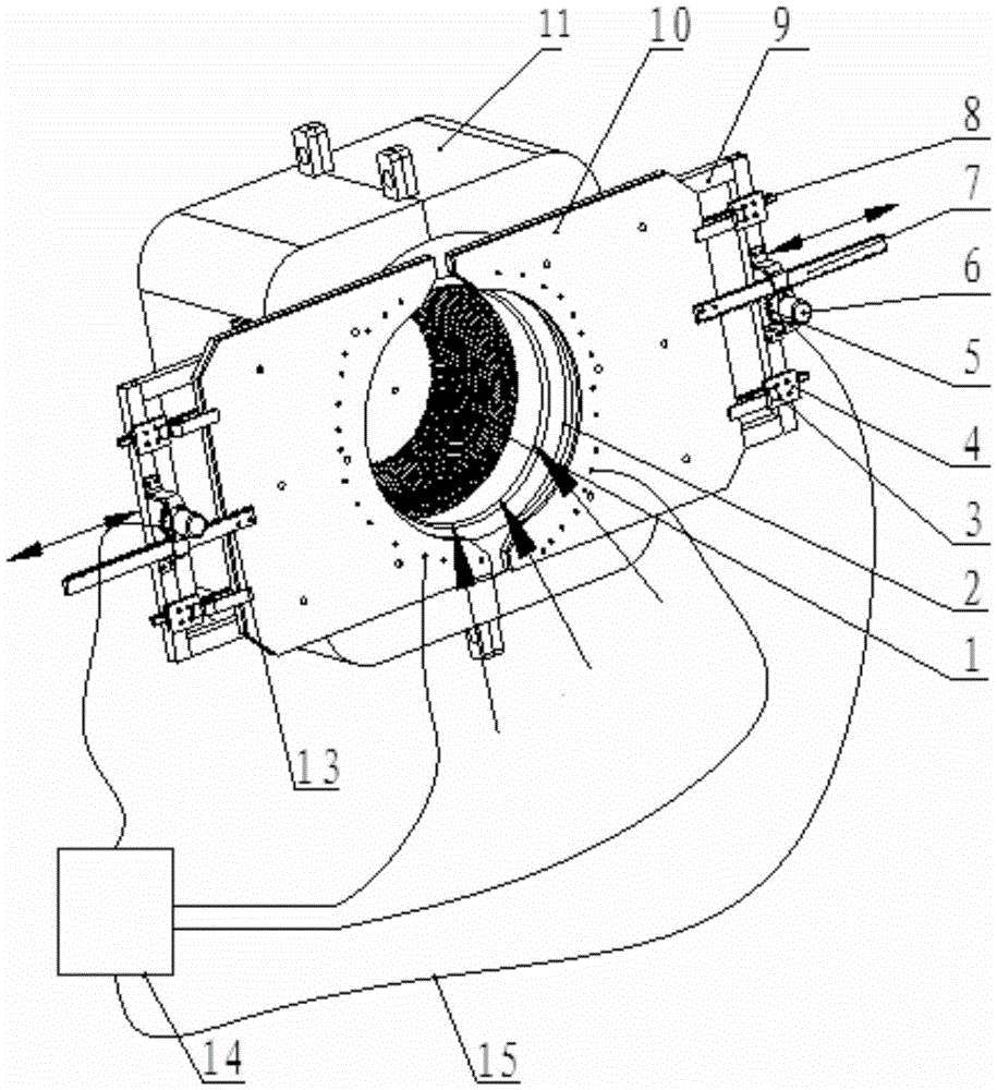 Geometrical shape dynamic adjustment device of receiving window of solar cavity type heat absorber