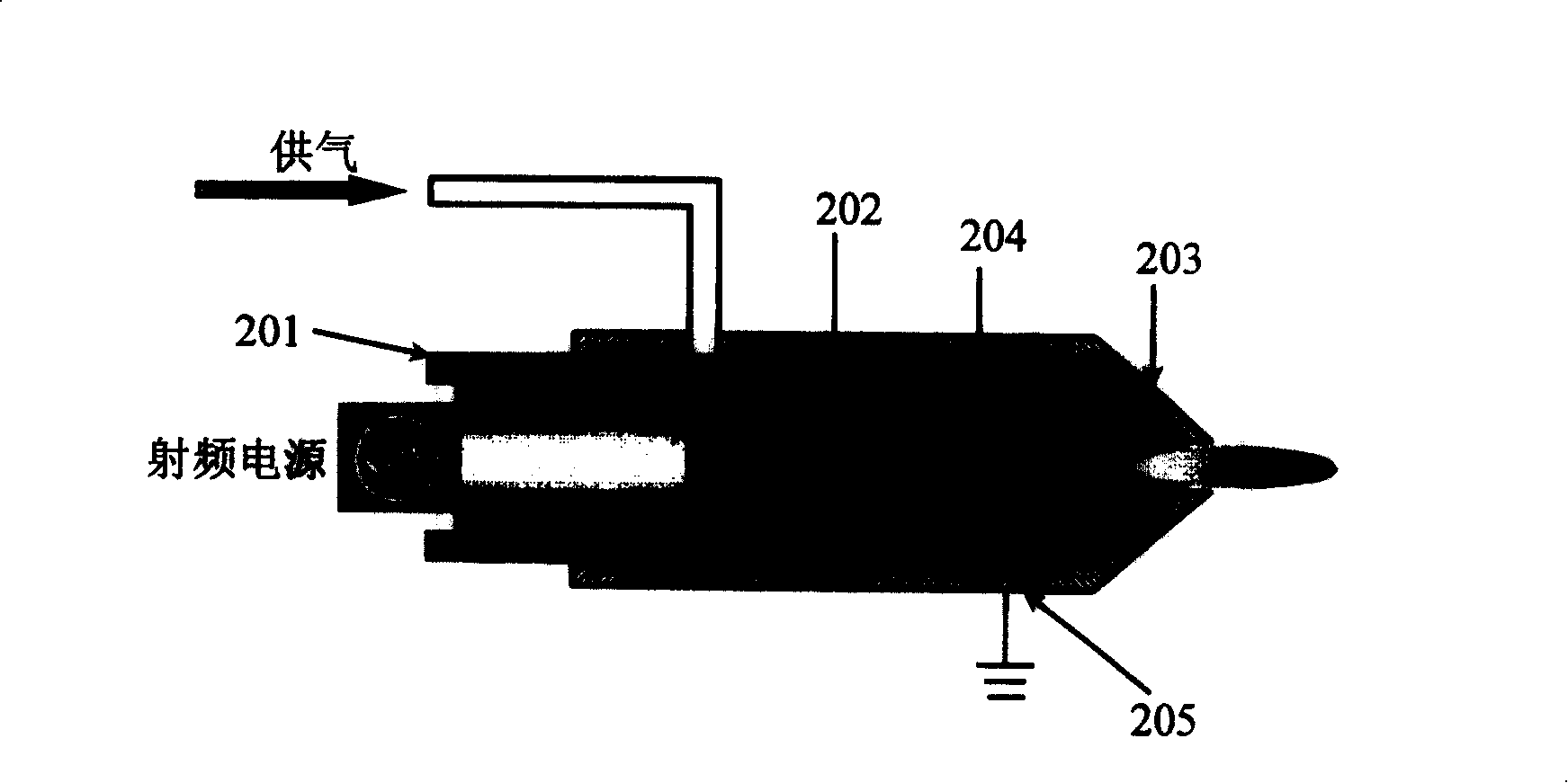 Atmospheric pressure discharge cold plasma generator based on double gas source