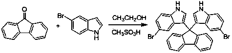 Method for preparing bi-indolyl fluorene derivative