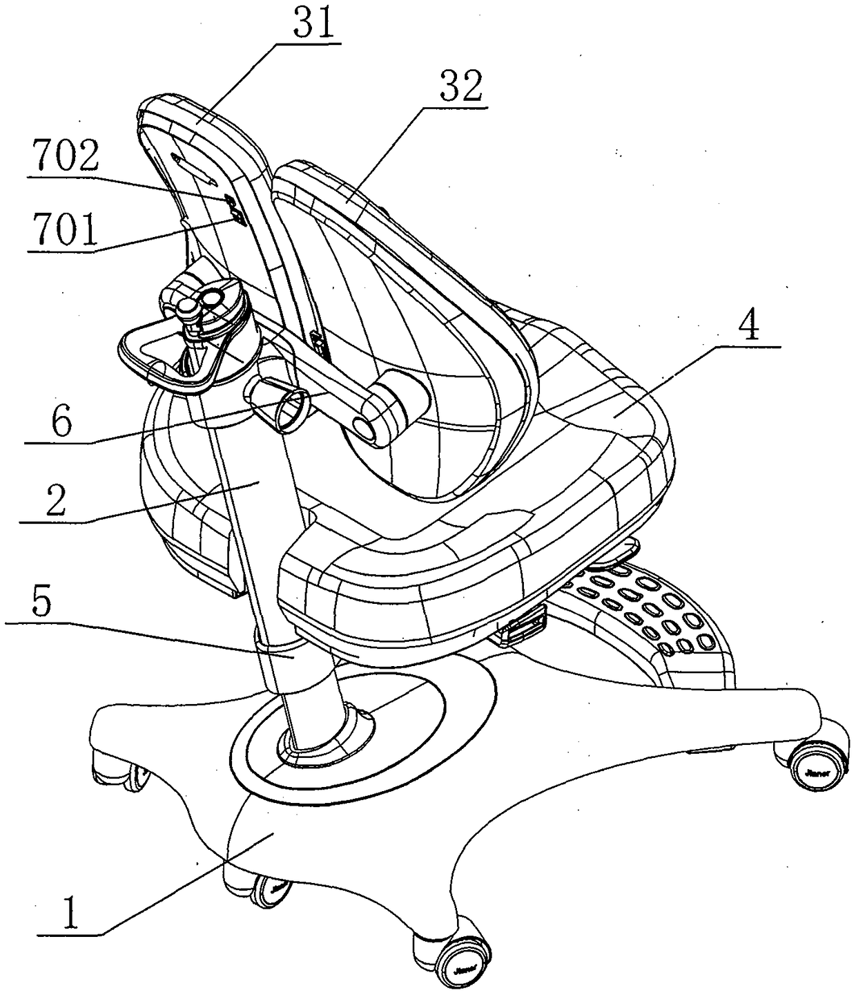 Intelligent posture-correcting double backboard study chair