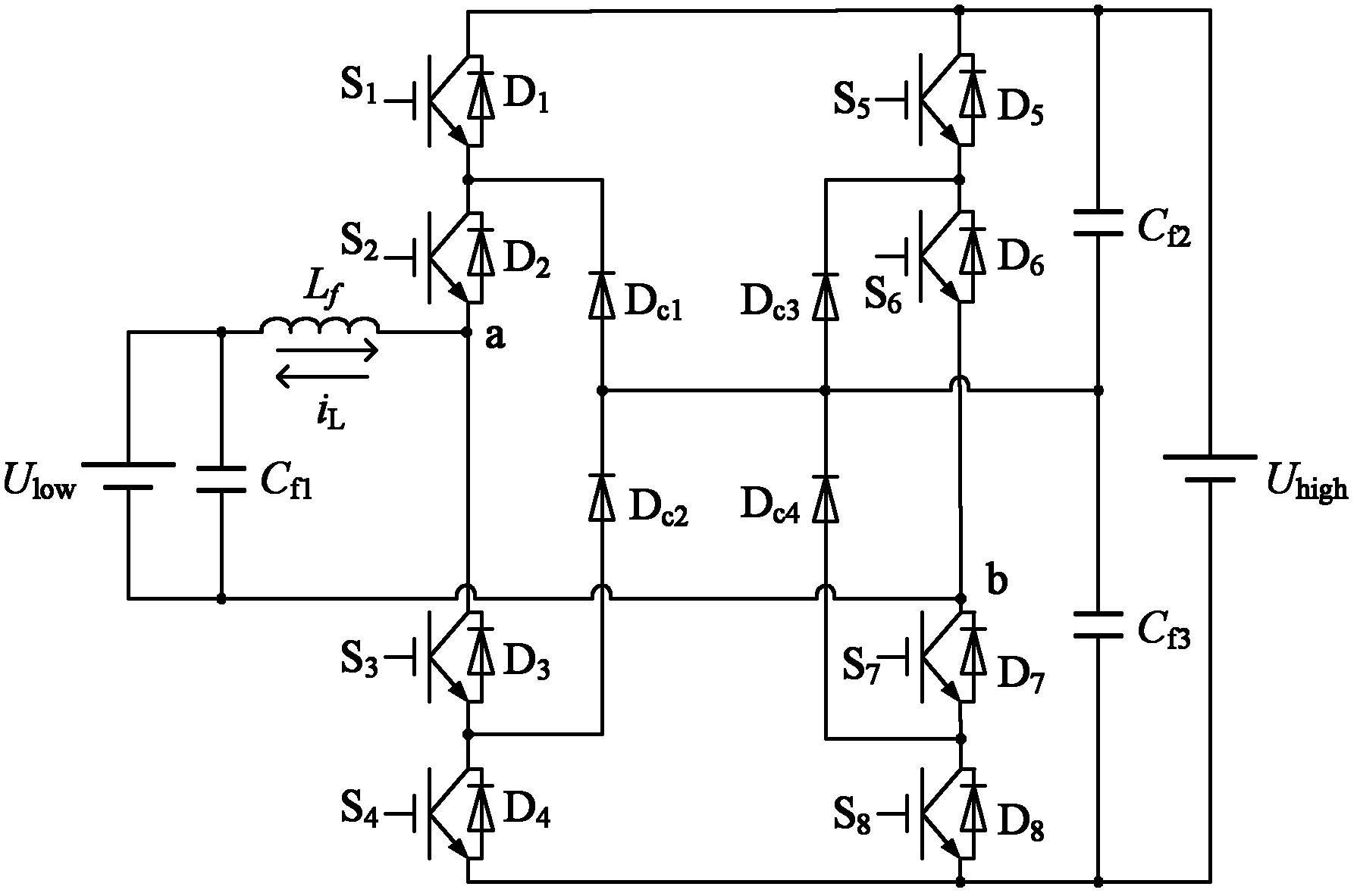 Three-level bidirectional direct-current converter and pulse width control method thereof