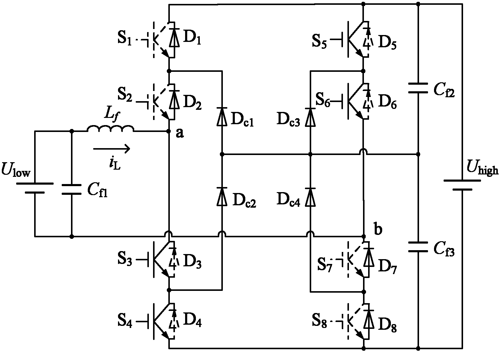 Three-level bidirectional direct-current converter and pulse width control method thereof