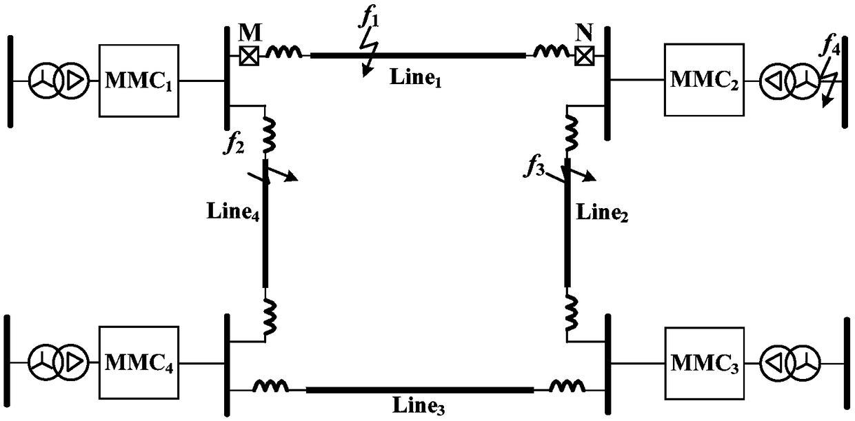 Method and system for judging fault section of multi-terminal DC transmission system based on polar wave energy