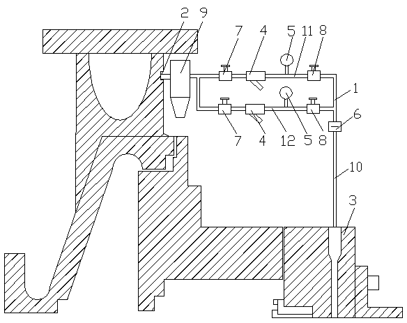 A centrifugal pump mechanical seal flushing device