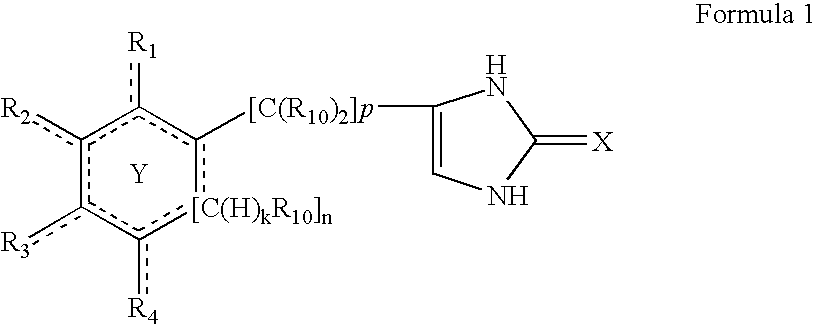 4-(substituted cycloalkylmethyl) imidazole-2-thiones, 4-(substituted cycloalkenylmethyl) imidazole-2-thiones, 4-(substituted cycloalkylmethyl) imidazol-2-ones, 4-(substituted cycloalkenylmethyl) imidazol-2-ones and related compounds