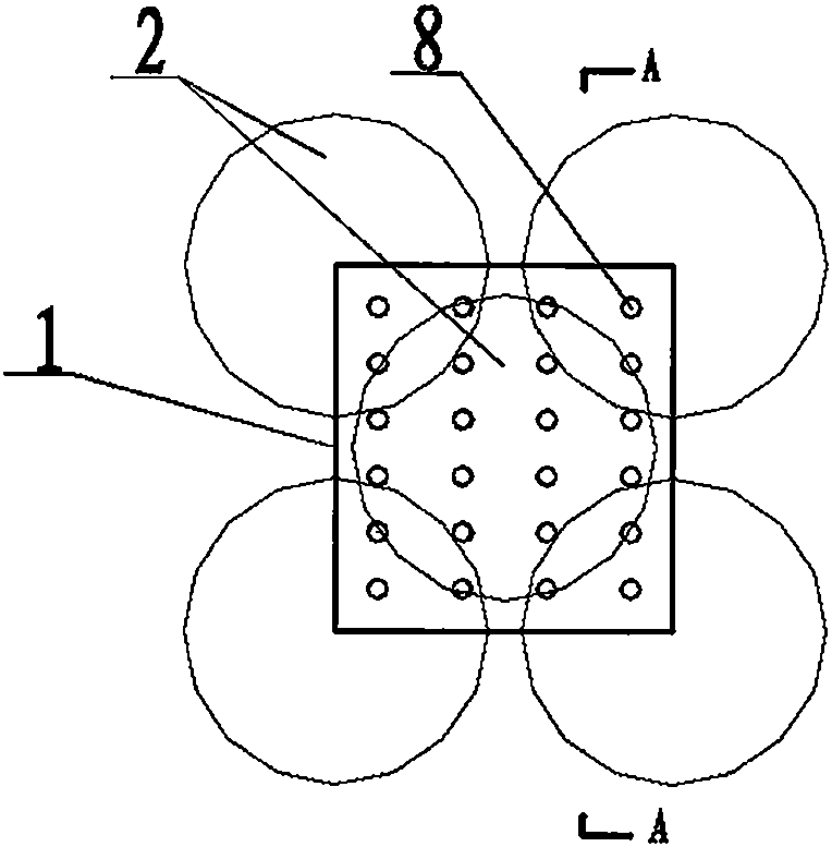 Miniature jet grouting pile group and implementation method