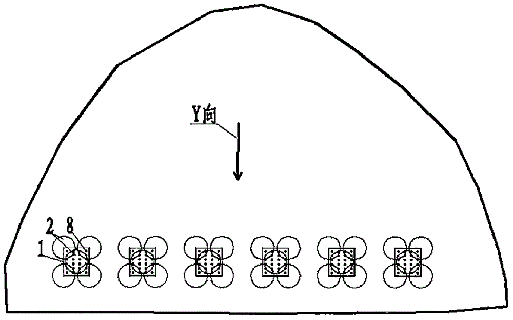 Miniature jet grouting pile group and implementation method