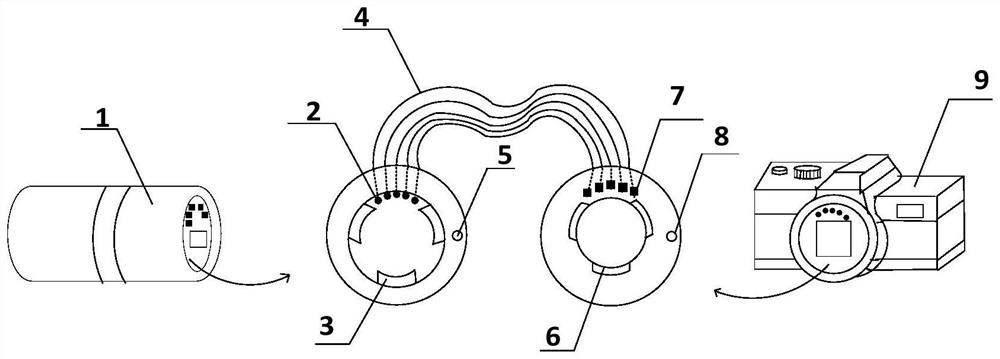 Control connecting device for detecting lens of electronic control camera