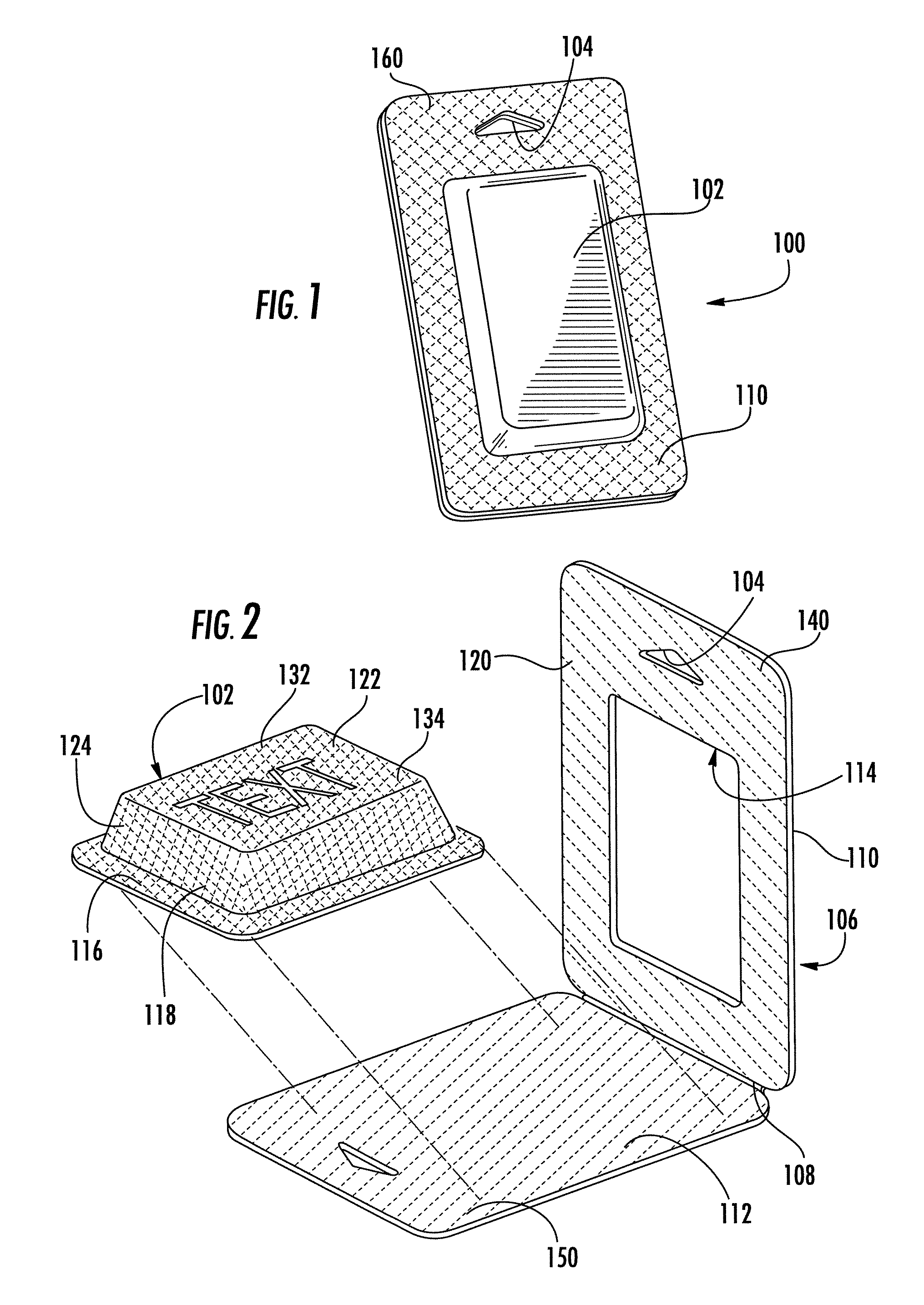 Packaging container with criss-cross grain pattern having product holding chambers and method for making the same