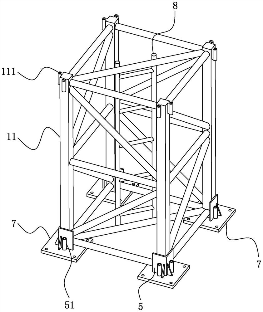 Large-span truss supporting structure and construction method thereof