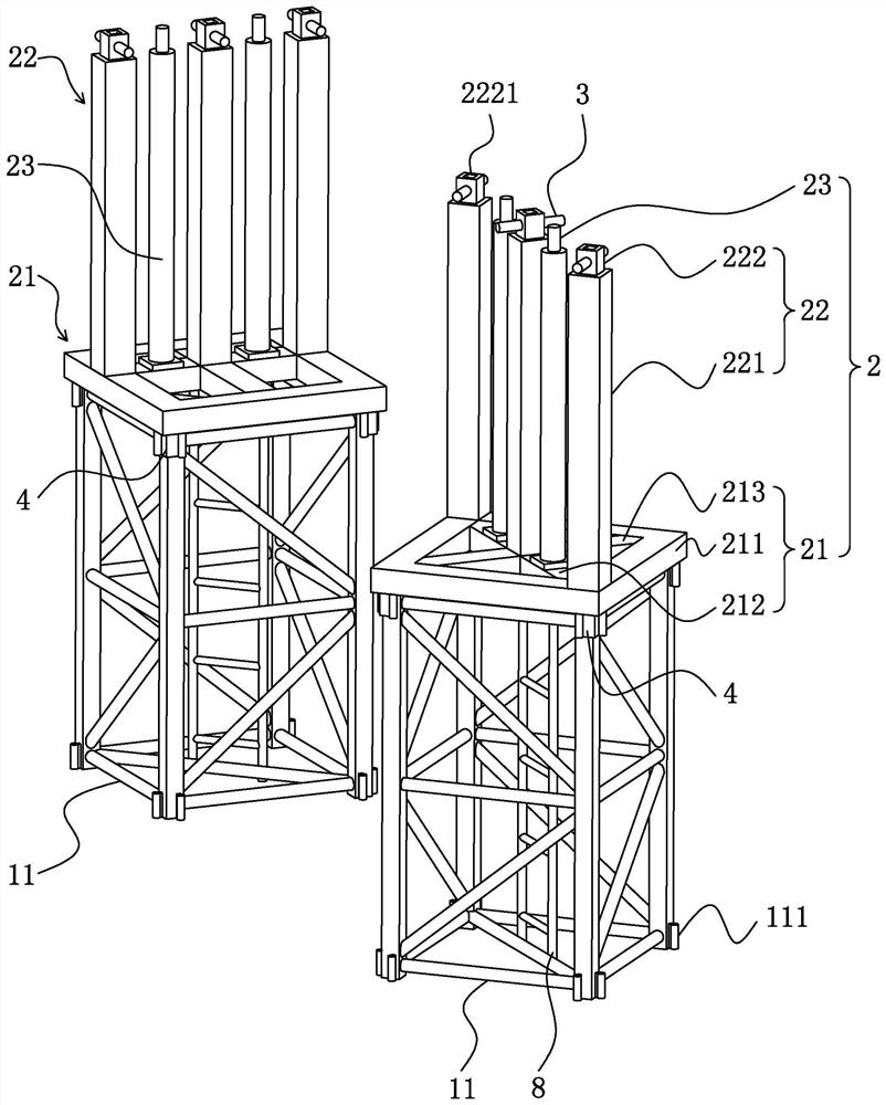 Large-span truss supporting structure and construction method thereof