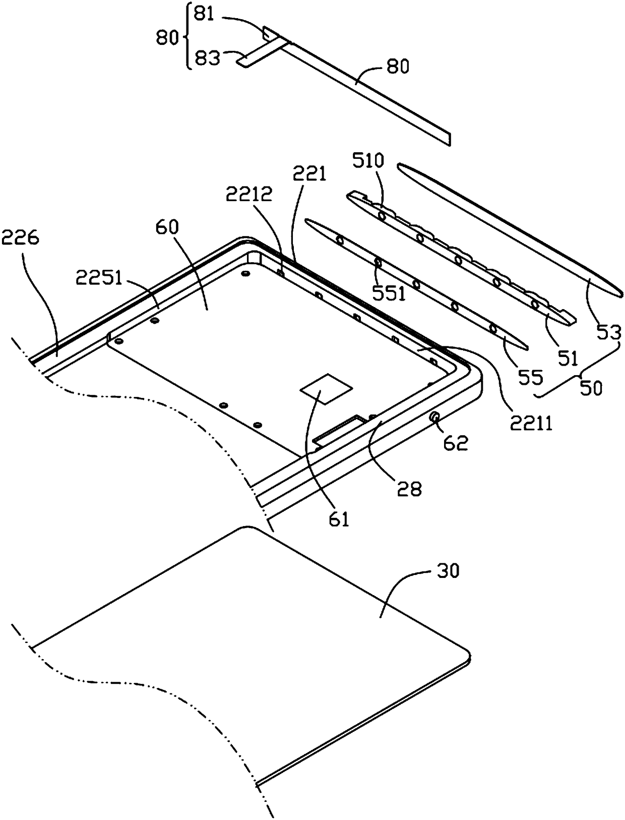 Light-guiding structure, housing and electronic device