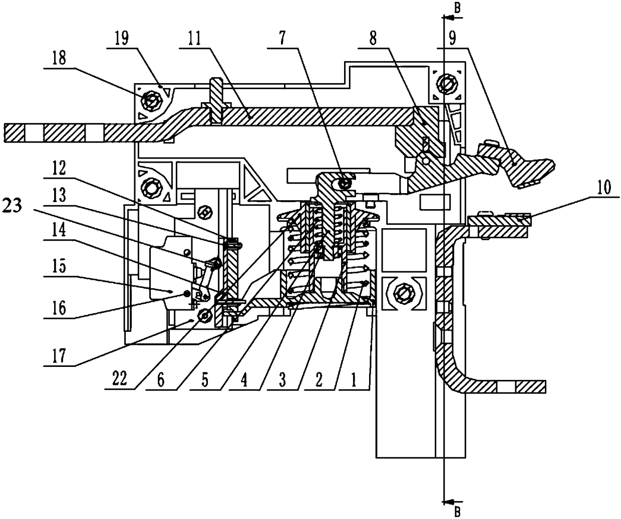 Transmission connection structure for high current DC contactor