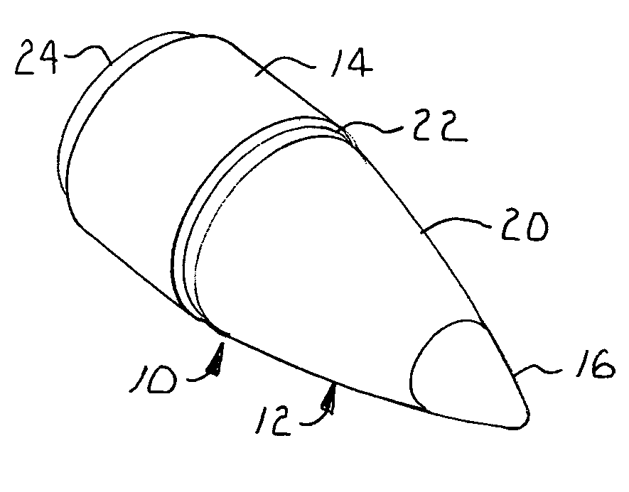 Firearms projectile having jacket runner